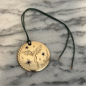 David Yurman Gold Angel Pendant with Green Cord 2025 Christmas ornament